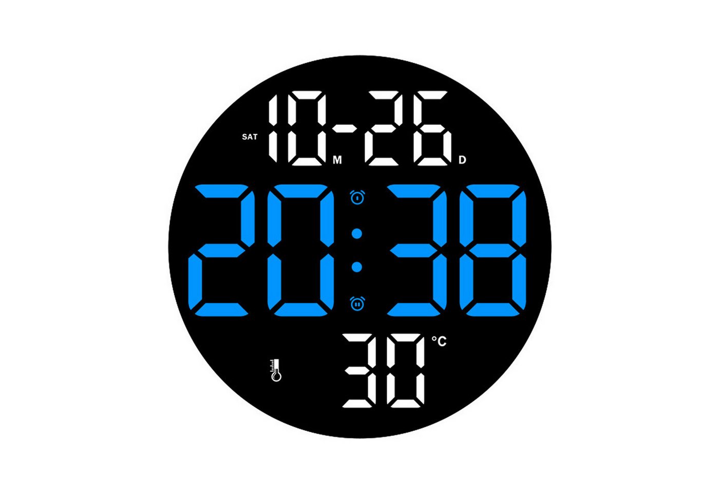 MODFU Wanduhr 23CM LED Digitale Wand Uhr Küchenuhr Digitaluhr Tischuhr Wandwecker (Digital Standuhr mit Fernbedienung Timing Countdown Großdisplay) von MODFU