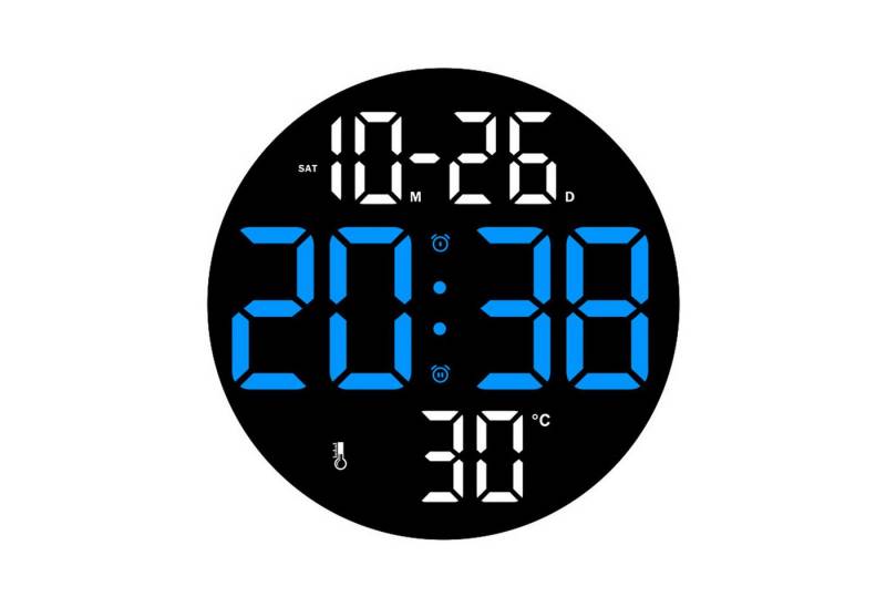 MODFU Wanduhr 23CM LED Digitale Wand Uhr Küchenuhr Digitaluhr Tischuhr Wandwecker (Digital Standuhr mit Fernbedienung Timing Countdown Großdisplay) von MODFU