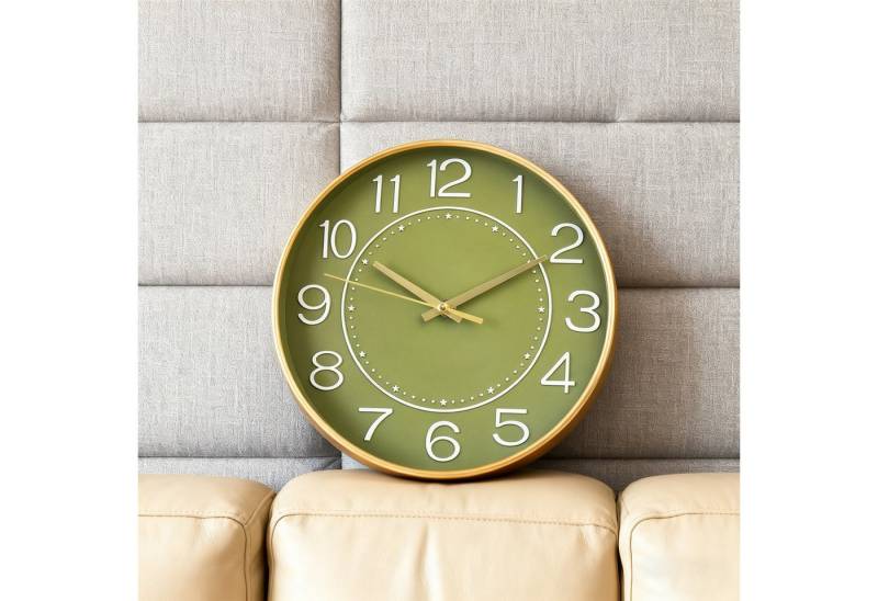 MODFU Wanduhr Wandzeitmesser Lautlos Uhr Wanddekoration Uhr Wohnzimmer (30 cm ohne Tickgeräusch für Wohnzimmer Schlafzimmer Küche Büro) von MODFU