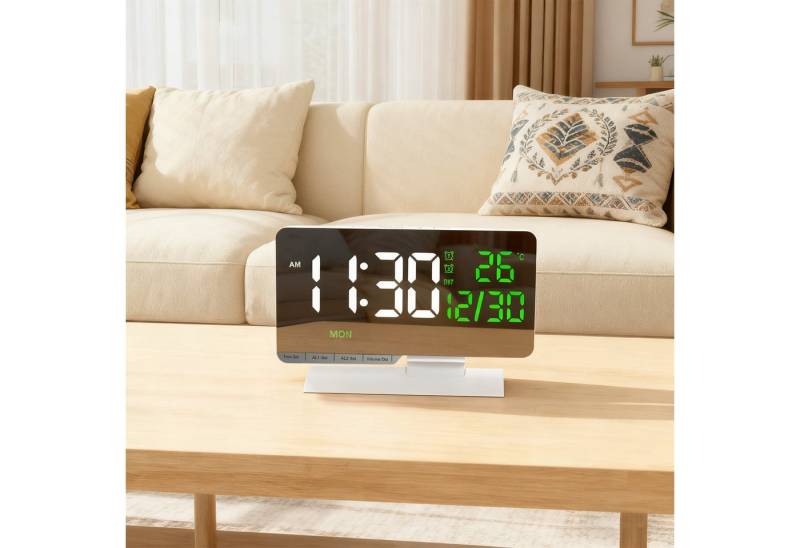 MODFU Wecker Digitalwecker Tischwecker LED-Wecker Schlafzimmerwecker mit Kalender mit 7,3"-LED-Display Doppelalarm Snooze automatische Dimmung MODFU Wecker Digitalwecker Tischwecker LED-Wecker Schlafzimmerwecker mit Kalender mit 7,3"-LED-Display Doppelalarm Snooze automatische Dimmung von MODFU