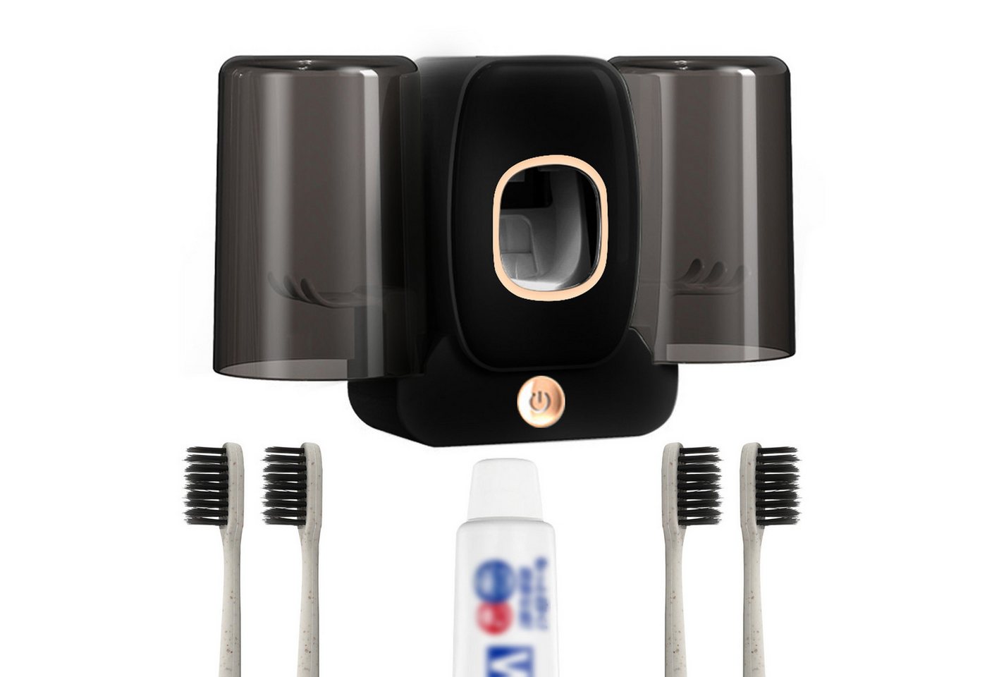 MODFU Zahnbürstenhalter UV Zahnbürste Sterilisator Set Zahnbürstenhalterset, (wiederaufladbare Wand montiert Automatischer Zahnpastaspender, Akku Zahnbürsten Sanitizer Halter mit 2 herausnehmbarer Becher), für alle Art von Zahnbürsten MODFU Zahnbürstenhalter UV Zahnbürste Sterilisator Set Zahnbürstenhalterset, (wiederaufladbare Wand montiert Automatischer Zahnpastaspender, Akku Zahnbürsten Sanitizer Halter mit 2 herausnehmbarer Becher), für alle Art von Zahnbürsten von MODFU