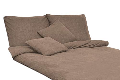 MODHAUS Bettwäsche Set Frottee einfarbig schöne Farben viele Größen (155x220+2x80x80, beige) von MODHAUS