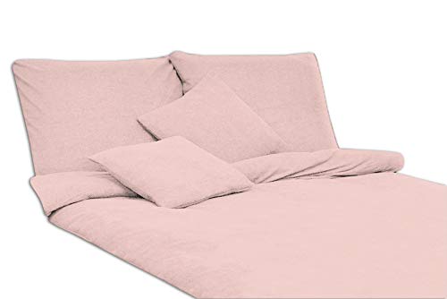 MODHAUS Bettwäsche Set Frottee einfarbig schöne Farben viele Größen (155x220+2x80x80, rosa) von MODHAUS