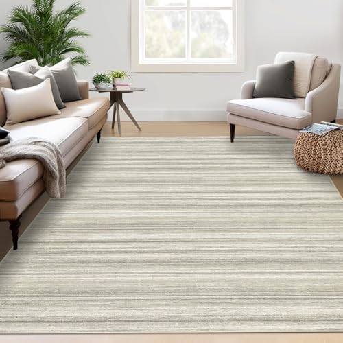 MODIURBAN Teppich Wohnzimmer 200x290cm Kurzflor Teppiche Schlafzimmer Waschbar Teppich Beige Modern Einfarbig Groß Wohnzimmerteppich rutschfest für Wohnzimmer Schlafzimmer Esszimmer von MODIURBAN