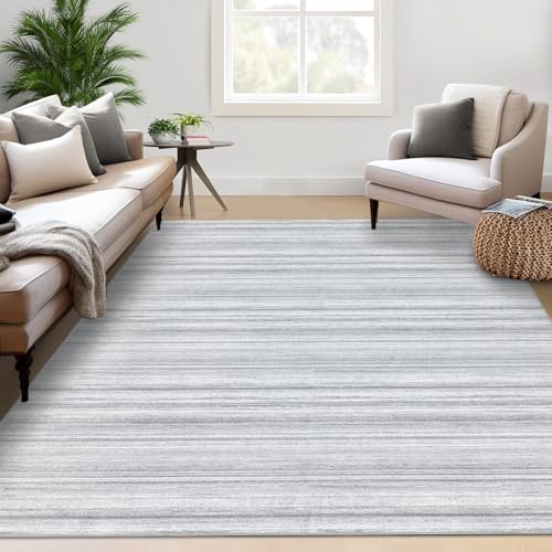 MODIURBAN Teppich Wohnzimmer 200x290cm Kurzflor Teppiche Schlafzimmer Waschbar Teppich Grau Modern Einfarbig Groß Wohnzimmerteppich rutschfest für Wohnzimmer Schlafzimmer Esszimmer von MODIURBAN