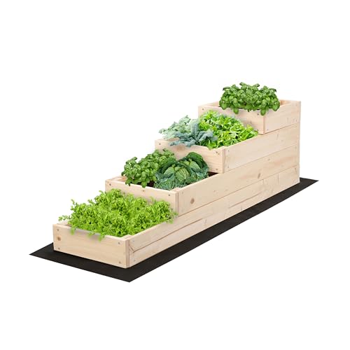 MODO24 Hochbeet Holz, 4-stufiger Pflanzkasten, Blumenkasten, Gemüsebeet, Kräuterbeet, Anzuchtkasten, mit Gartenvlies als Unterlage und Schrauben, Abmessungen 36x30x120 cm, Farbe: Natur imprägniert MODO24 Hochbeet Holz, 4-stufiger Pflanzkasten, Blumenkasten, Gemüsebeet, Kräuterbeet, Anzuchtkasten, mit Gartenvlies als Unterlage und Schrauben, Abmessungen 36x30x120 cm, Farbe: Natur imprägniert von MODO24