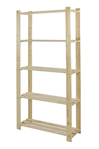 MODO24 Holzregal Keller- Lager- Bücher- Küchenregal Ständer H. 150-220 cm Serie B (B-18: HxBxT: 170x80x28 cm) von MODO24