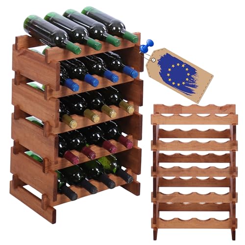 MODO24 Weinregal, Holzregal, Modulares Weinständer, Weinhalter, Flaschenständer, Flaschenregal, Modernes Getränkeregal, Weinschrank, Weinregal für 20 Flaschen, Abmessungen 65x45,6x28 cm, Farbe: Braun MODO24 Weinregal, Holzregal, Modulares Weinständer, Weinhalter, Flaschenständer, Flaschenregal, Modernes Getränkeregal, Weinschrank, Weinregal für 20 Flaschen, Abmessungen 65x45,6x28 cm, Farbe: Braun von MODO24