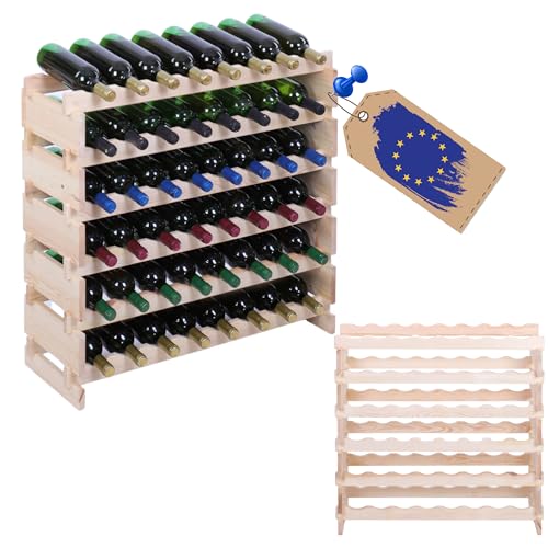 MODO24 Weinregal, Holzregal, Modulares Weinständer, Weinhalter, Flaschenständer, Flaschenregal, Modernes Getränkeregal, Weinschrank, Weinregal für 48 Flaschen, Abmessungen 79x84x28 cm, Farbe: Natur MODO24 Weinregal, Holzregal, Modulares Weinständer, Weinhalter, Flaschenständer, Flaschenregal, Modernes Getränkeregal, Weinschrank, Weinregal für 48 Flaschen, Abmessungen 79x84x28 cm, Farbe: Natur von MODO24