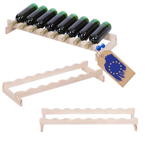 MODO24 Weinregal, Holzregal, Modulares Weinständer, Weinhalter, Flaschenständer, Flaschenregal, Modernes Getränkeregal, Weinschrank, Weinregal für 8 Flaschen, Abmessungen 9x84x28 cm, Farbe: Natur MODO24 Weinregal, Holzregal, Modulares Weinständer, Weinhalter, Flaschenständer, Flaschenregal, Modernes Getränkeregal, Weinschrank, Weinregal für 8 Flaschen, Abmessungen 9x84x28 cm, Farbe: Natur von MODO24
