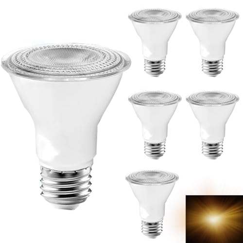 MODOAO PAR20 E27 LED Bulbs, E27 Medium Screw Base, 7 W Non-Dimmable, Waterproof LED Spotlight Bedroom Bathroom Interior Lighting, 50 W Halogen Equivalent, LED Spotlight Bulb (warmes Weiß) von MODOAO