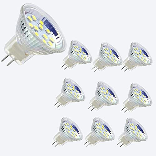 LED-Leuchtmittel, MR11, GU4, Bi-Pin-Sockel, 5 W, 12 V Gleichstrom, Wechselstrom, 6000 K, 10 Stück von MODOAO