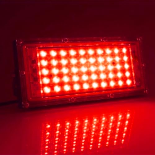 MODOAO 50W LED-Flutlicht für den Außenbereich LED-Arbeitslicht mehrfarbig Gartenlicht Terrassenlicht wasserdicht für Innenräume im Freien Terrasse, Garten, Garage, Rasen (Red) von MODOAO