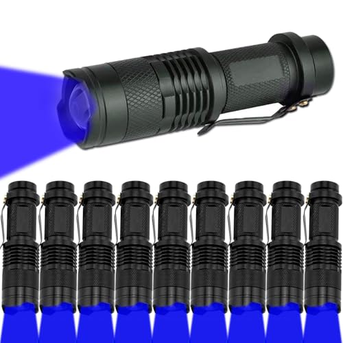 MODOAO LED-Taschenlampe, zoombare, wasserdichte Taschenlampen, verstellbarer Fokus, 3 Modi, Licht für Camping, Nachtangeln, Jagd, Wandern, Astronomie, Notfall und tägliches Tragen (schwarze Schale), von MODOAO