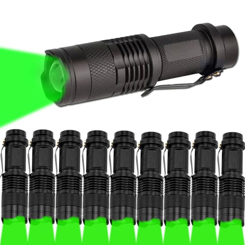 MODOAO LED-Taschenlampe mit grünem Licht, zoombar, wasserdicht, verstellbarer Fokus, 3 Modi, Licht für Camping, Nachtangeln, Jagd, Wandern, Astronomie, Notfall und tägliches Tragen (schwarze Schale), MODOAO LED-Taschenlampe mit grünem Licht, zoombar, wasserdicht, verstellbarer Fokus, 3 Modi, Licht für Camping, Nachtangeln, Jagd, Wandern, Astronomie, Notfall und tägliches Tragen (schwarze Schale), von MODOAO