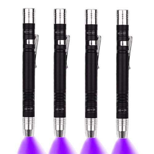MODOAO LED UV Torch 2 in 1 UV Torch Penlight Pen Clip Torch Black Light Detector for Pet Urine, Stains, Bed Bugs 3 AAA Batteries (4 pack) von MODOAO