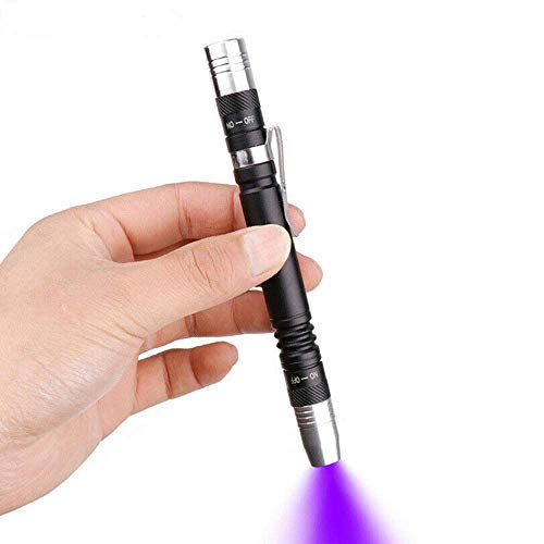 MODOAO LED UV Taschenlampe 2 in 1 UV-Taschenlampe Penlight Pen Clip Taschenlampe Schwarzlichtdetektor für Haustier Urin, Flecken, Bettwanzen 3 AAA-Batterien von MODOAO