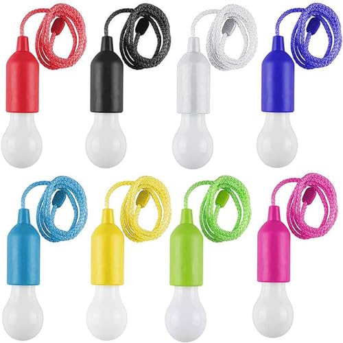 MODOAO LED-Zugschnur-Glühbirne, 8 Stück, LED-Glühbirne, batteriebetrieben, tragbares LED-Licht an einem Seil, tragbares Nachtlicht für Party, Hochzeiten, Festivals, Beleuchtung, Camping, MODOAO LED-Zugschnur-Glühbirne, 8 Stück, LED-Glühbirne, batteriebetrieben, tragbares LED-Licht an einem Seil, tragbares Nachtlicht für Party, Hochzeiten, Festivals, Beleuchtung, Camping, von MODOAO