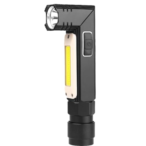 MODOAO Magnetische LED-Taschenlampe, 90 Grad faltbares COB+LED-Arbeitsleuchte, 5 Beleuchtungsmodi für weißes und rotes Licht, wiederaufladbare Scheinwerfer, Taschenlampe für Camping, Lesen, Outdoor von MODOAO