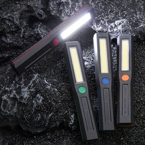 MODOAO Werkstattlampe LED Arbeitsleuchte COB Taschenlampe mit Magnet 3*AAA Superhelle LED Inspektionsleuchten für Auto Reparatur Werkstatt Camping Notfall (4 Stück) von MODOAO