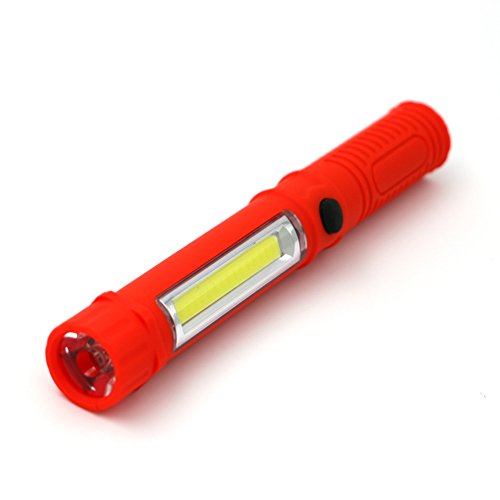 Mini-Stift-Licht 5W tragbare Inspektions-Taschenlampe mit magnetischer Basis COB-LED-Taschenlampe für die Wartung von Outdoor-Aktivitäten (keine Batterie enthalten) (rot) von MODOAO