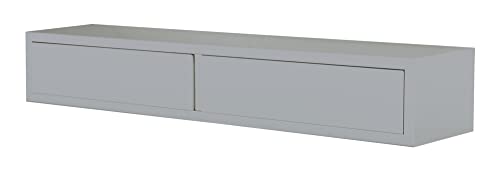 MODULARREDO | Domino, Wandregal mit Schublade, Nachttisch, Wandregal, 88,2 x 13,4 x 20 cm, Grau – Made in Italy von MODULARREDO