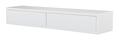 MODULARREDO | Domino Wandregal mit Schublade, Nachttisch, Wandregal, 88,2 x 13,4 x 20 cm, Weiß - Made in Italy von MODULARREDO