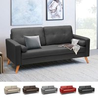Modernes Design Sofa skandinavischen Stil Stoff 3 Sitzer für Wohnzimmer und Küche Acquamarina - Dunkel Grau von MODUS SOFÀ