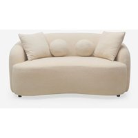 Sofa Design 2-Sitzer geschwungen beige Teddybouclé-Stoff Lazy von MODUS SOFÀ