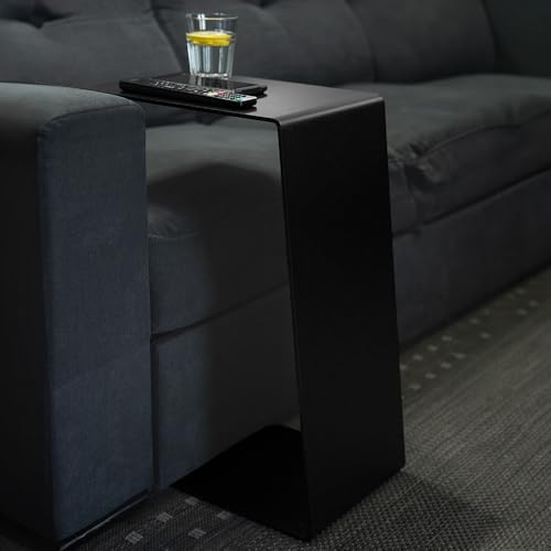 MOE UHANE Beistelltisch Schwarz 37 x 26,5 x 60 cm - Modern Design für Coffee - Metall C Form - Couchtisch Modern MOE UHANE Beistelltisch Schwarz 37 x 26,5 x 60 cm - Modern Design für Coffee - Metall C Form - Couchtisch Modern von MOE UHANE
