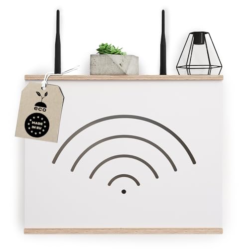 MOE UHANE Router Schrank - Router Aufbewahrungsbox - Router Verstecken - Router box - Wall box - Wallboxen - Wlan Regal - Wifi Schrank - Made in EU (40 x 9,5 x 32) von MOE UHANE