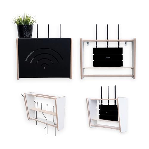 MOE UHANE Router Schrank - Router Aufbewahrungsbox - Router Verstecken - Router box - Wall box - Wallboxen - Wlan Regal - Wifi Schrank - Made in EU von MOE UHANE