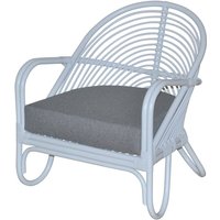 Relax-Sessel aus Rattan handgeflochten, weiß lackiert, inkl. Kissen von MÖBEL DIREKT ONLINE