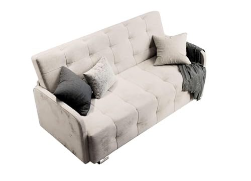 MOEBELPAKET - Schlafsofa mit Bettkasten für Wohnzimmer 201 cm Breite, Prima - Schlafcouch mit Schlaffunktion und Stauraum, Wasserabweisender Stoffbezug in Hellbeige, Moderne Couch für Wohnbereich MOEBELPAKET - Schlafsofa mit Bettkasten für Wohnzimmer 201 cm Breite, Prima - Schlafcouch mit Schlaffunktion und Stauraum, Wasserabweisender Stoffbezug in Hellbeige, Moderne Couch für Wohnbereich von MOEBELPAKET.de