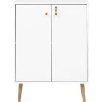 Aktenschrank Grizzly HxBxT 86x40x40cm 2 Fächern & 2 abschließbare Flügeltüren Weiß - Weiß - Möbelpartner von MÖBELPARTNER