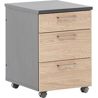 MÖBELPARTNER 1500 Rollcontainer anthrazit, eiche hell 3 Auszüge 41,0 x 49,6 x 60,1 cm von MÖBELPARTNER