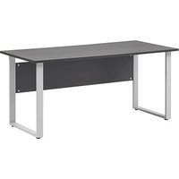 MÖBELPARTNER 1500 Schreibtisch anthrazit rechteckig, Kufen-Gestell silber 160,0 x 65,0 cm von MÖBELPARTNER