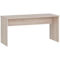 MÖBELPARTNER 400 Schreibtisch sandeiche rechteckig, Wangen-Gestell weiß 150,0 x 65,0 cm von MÖBELPARTNER