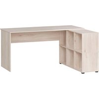 MÖBELPARTNER 400 Schreibtisch sandeiche rechteckig, Wangen-Gestell weiß 150,0 x 65,0 cm von MÖBELPARTNER