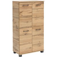 MÖBELPARTNER Badschrank Nora 144971 eiche landhaus 59,8 x 32,6 x 116,9 cm von MÖBELPARTNER