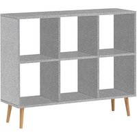 MÖBELPARTNER Bücherregal Jonte grau 104,3 x 33,0 x 86,5 cm von MÖBELPARTNER