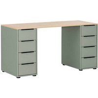 MÖBELPARTNER Elma Schreibtisch pastellgrün, eiche rechteckig, Wangen-Gestell grün 129,5 x 80,0 cm MÖBELPARTNER Elma Schreibtisch pastellgrün, eiche rechteckig, Wangen-Gestell grün 129,5 x 80,0 cm von MÖBELPARTNER
