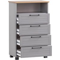 MÖBELPARTNER Regalschrank Jelda, 154807 platingrau, landhaus-eiche 62,4 x 34,1 x 102,0 cm von MÖBELPARTNER