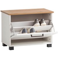 MÖBELPARTNER Schuhbank Jelda 154745 weiß, landhaus-eiche Holz 62,0 cm von MÖBELPARTNER