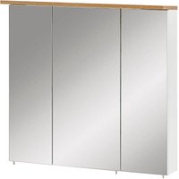 MÖBELPARTNER Spiegelschrank Jelda 142296 weiß glanz, eiche landhaus 70,4 x 23,7 x 72,3 cm von MÖBELPARTNER