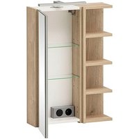 MÖBELPARTNER Spiegelschrank Mads 159670 weiß-eiche 50,3 x 16,0 x 74,4 cm von MÖBELPARTNER