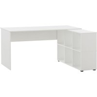 Möbelpartner - Schreibtisch rechteckig Jaguar HxBxT 73,6x150x121,6cm 6 Fächern Weiß - Weiß von MÖBELPARTNER