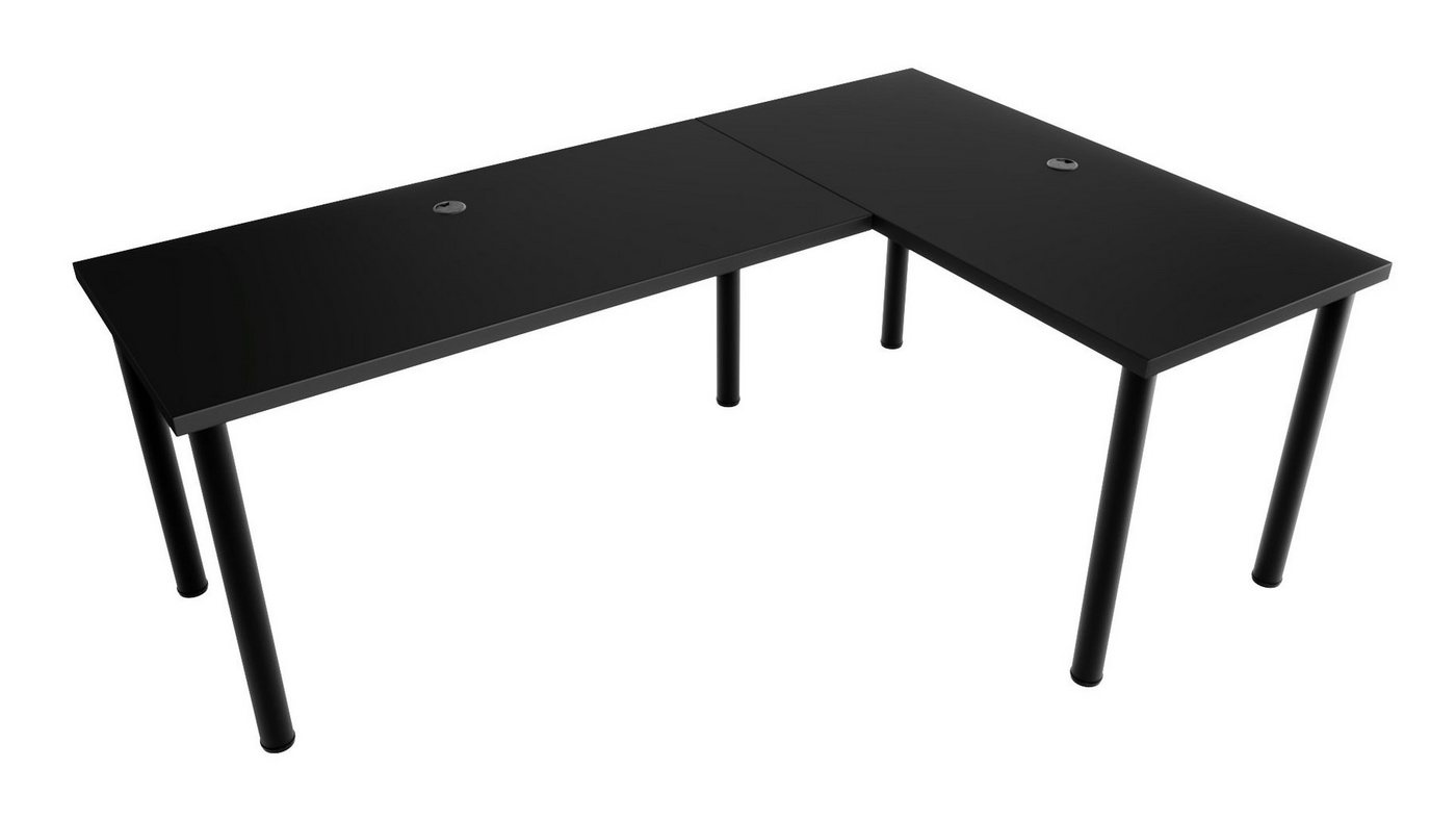 MÖBELSYSTEM Gamingtisch Großer Gaming Schreibtisch, beidseitig montierbar, schwarz (Packung, 1 Tisch), Breite 160 cm von MÖBELSYSTEM