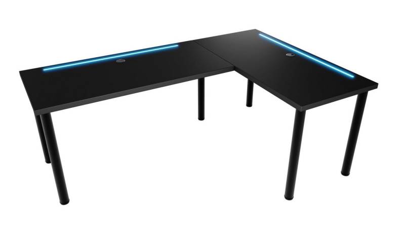 MÖBELSYSTEM Gamingtisch Großer L-förmiger Eck-Schreibtisch mit LED-Beleuchtung (Packung, 1 Tisch), Breite 160 cm von MÖBELSYSTEM