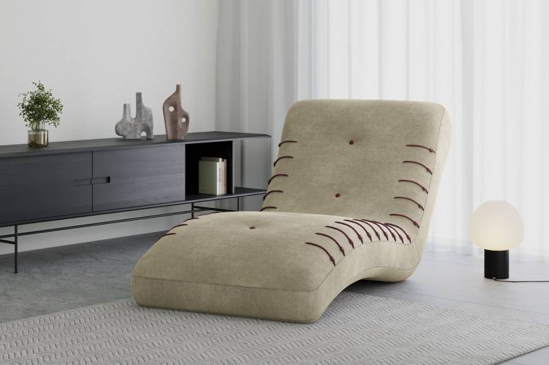 MOEBLO Chaiselongue SPLINE, – Sitz- und Liegesessel Sofa elegantes Liegesofa Ruheliege Relaxliege Liegesessel 1-Sitzer, für Wohnzimmer und Relax-Bereiche (BxHxT): 83x80x172 cm von MOEBLO